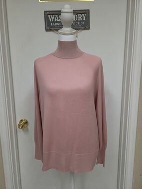 Zara Blush Pink Mock Neck Sweater